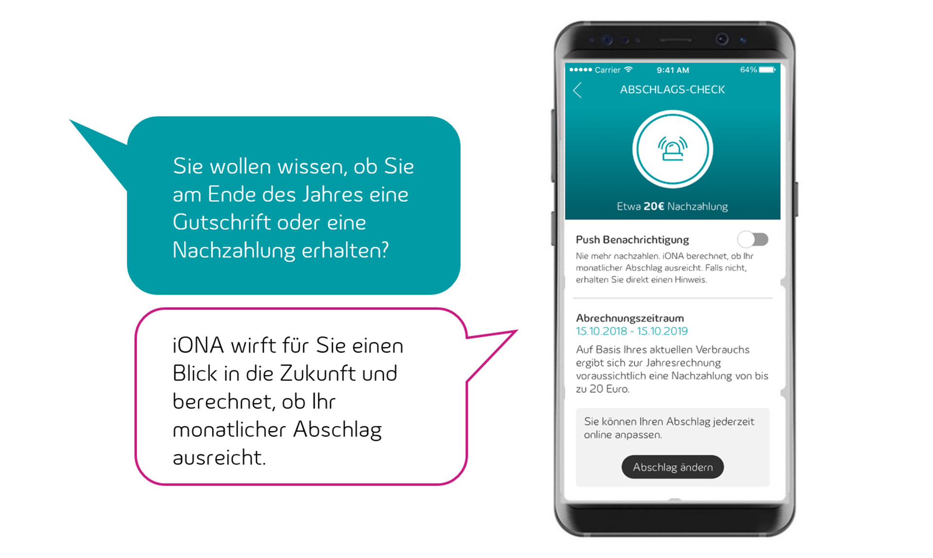 Abschlagscheck - iONA App Screenshot von iONA App